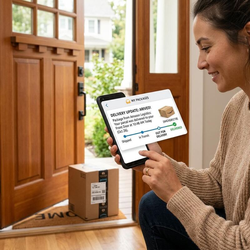 Paketlieferbenachrichtigung im temporären Postfach