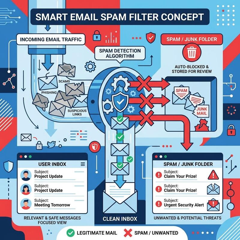 Spam-Filter blockiert unerwünschte E-Mails