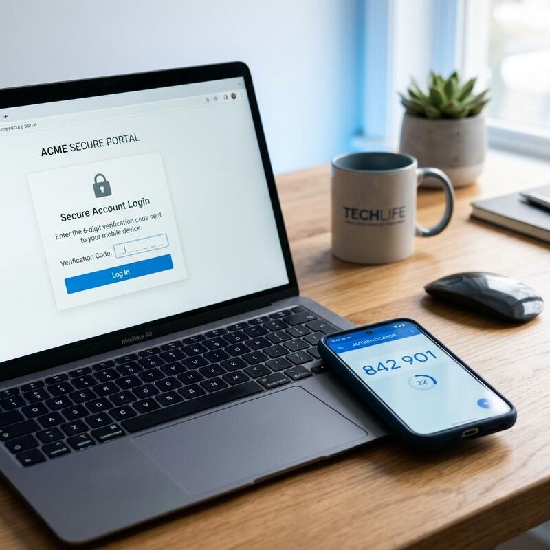 Two-factor authentication setup on phone