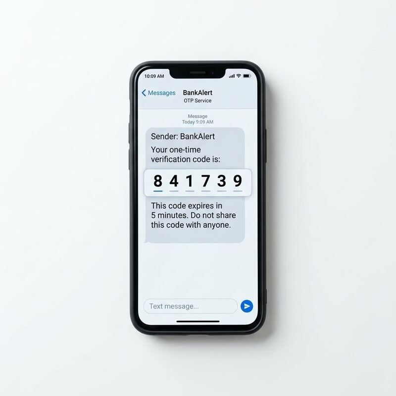 OTP verification code arriving on phone