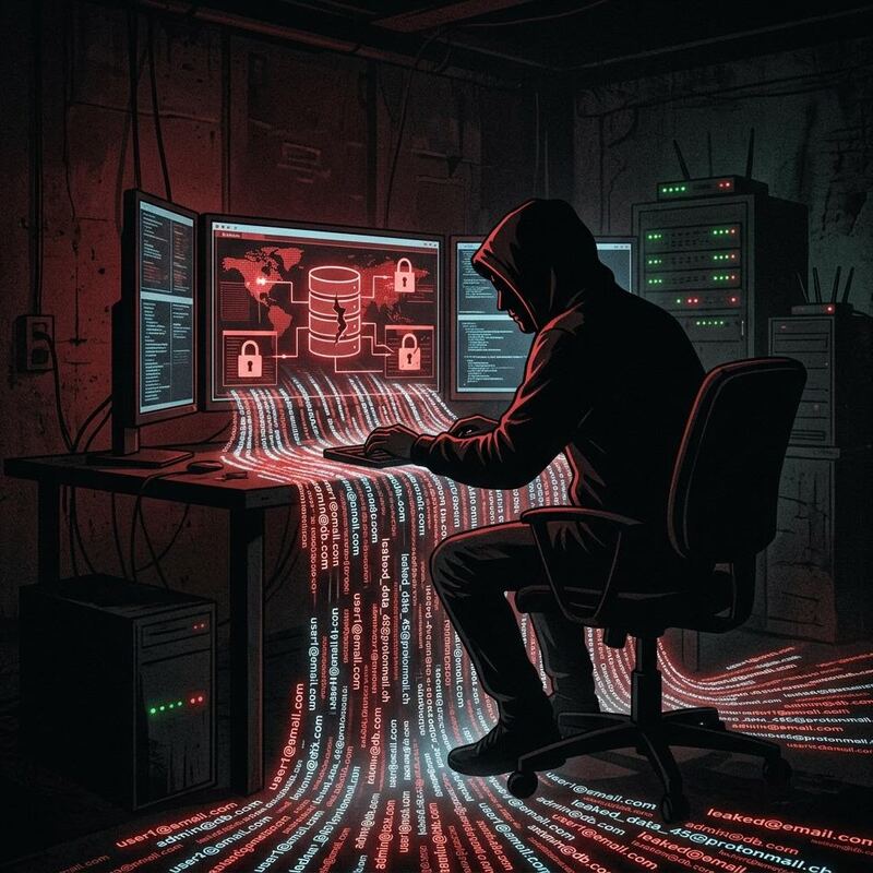 Hacker breaking into database of email addresses