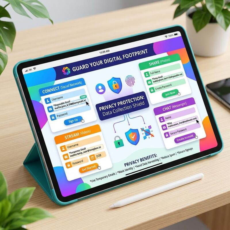 Social media signup forms with temporary email protection